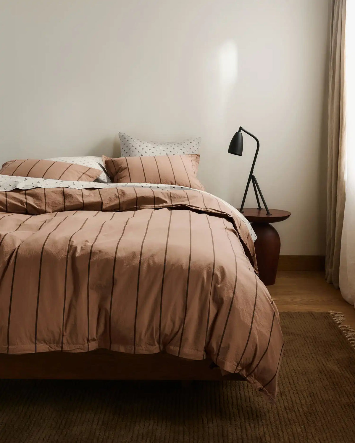 Percale Duvet Cover Set - Adobe Stripe TW/XL