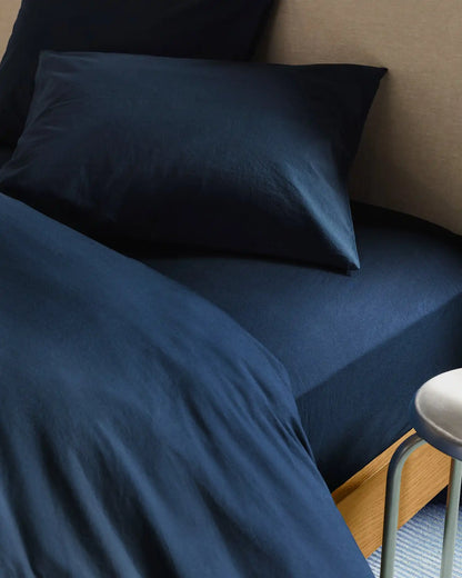 Percale Fitted Sheet (Ink)