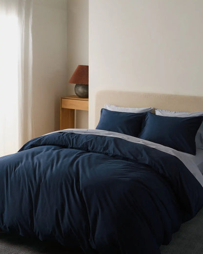 Percale Duvet Cover Set - Ink TW/XL