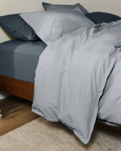 Percale Duvet Cover Set - Sky K/CK