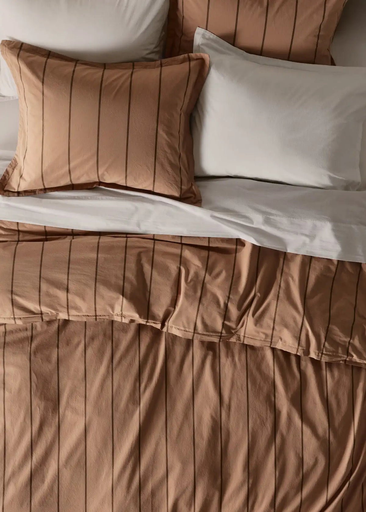 Percale Duvet Cover Set - Adobe Stripe F/Q