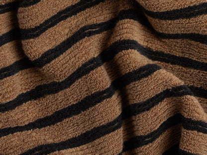 6+6 Organic Resort Stripe Bath Bundle - Camel with Soft Black