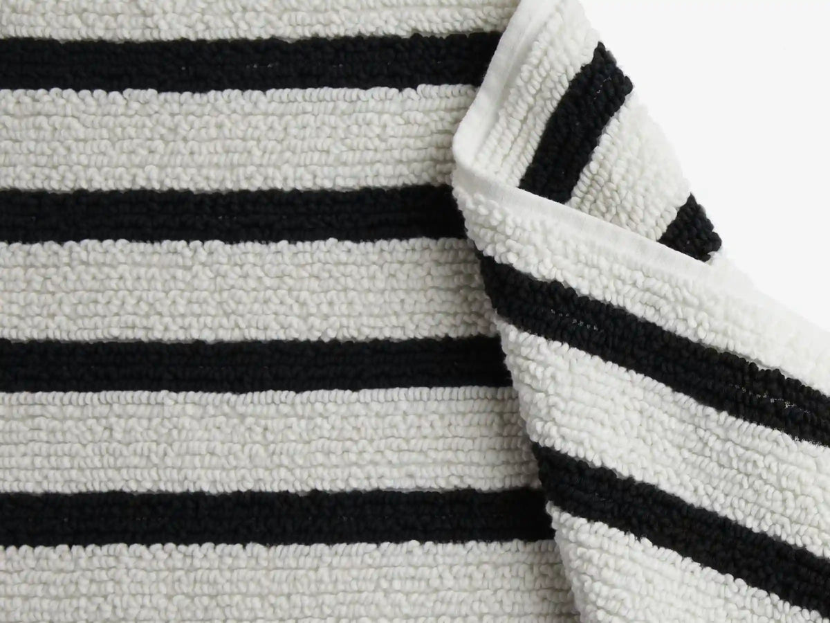 Organic Resort Stripe Tub Mat - FINAL SALE (Plaster with Soft Black)