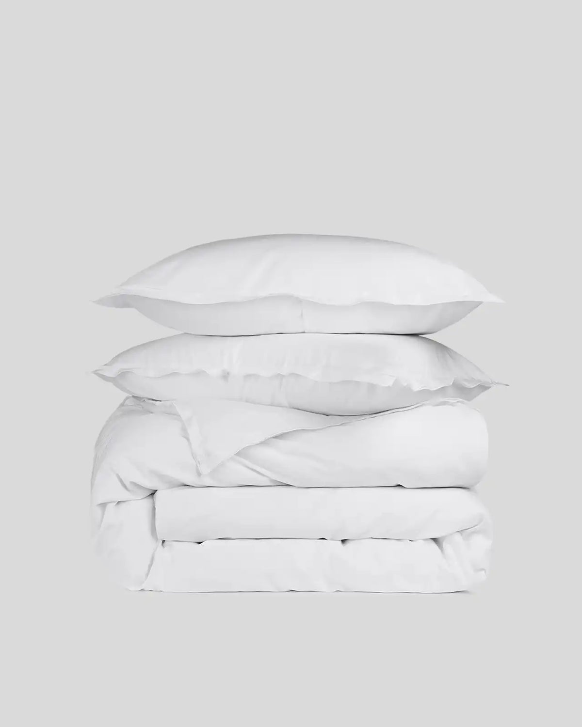 Sateen Duvet Cover Set - White F/Q