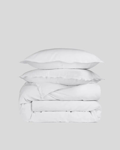 Sateen Duvet Cover Set - White F/Q
