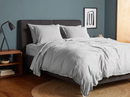 Sateen Duvet Cover Set - Light Grey K/CK