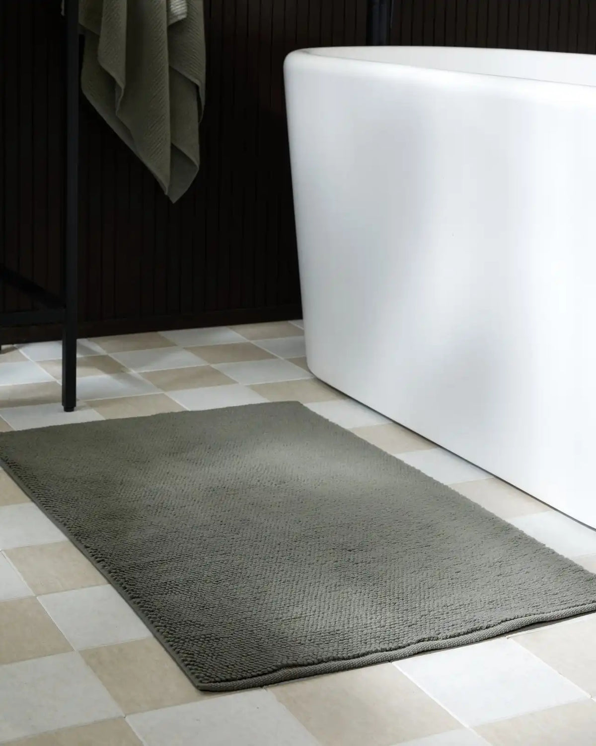 Soft Rib Tub Mat (Moss)