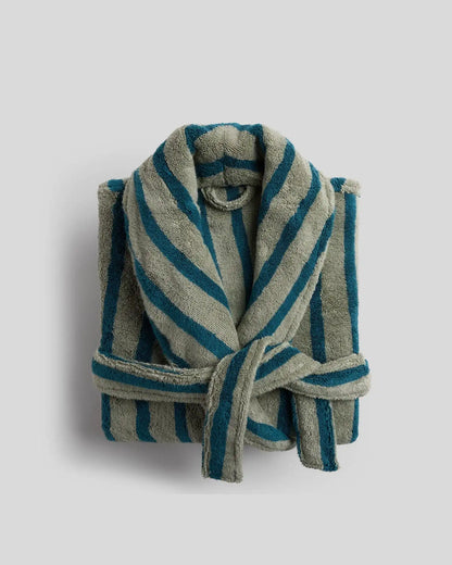Terry Stripe Robe - FINAL SALE (Moss and Peacock)