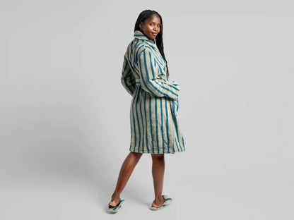 Terry Stripe Robe - FINAL SALE (Moss and Peacock)