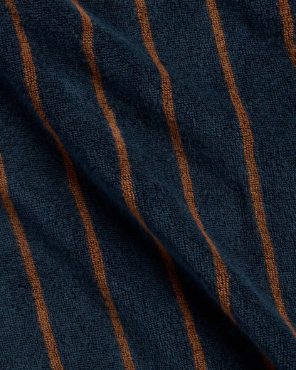 Turkish Cotton Stripe Robe (Ink with Tobacco)