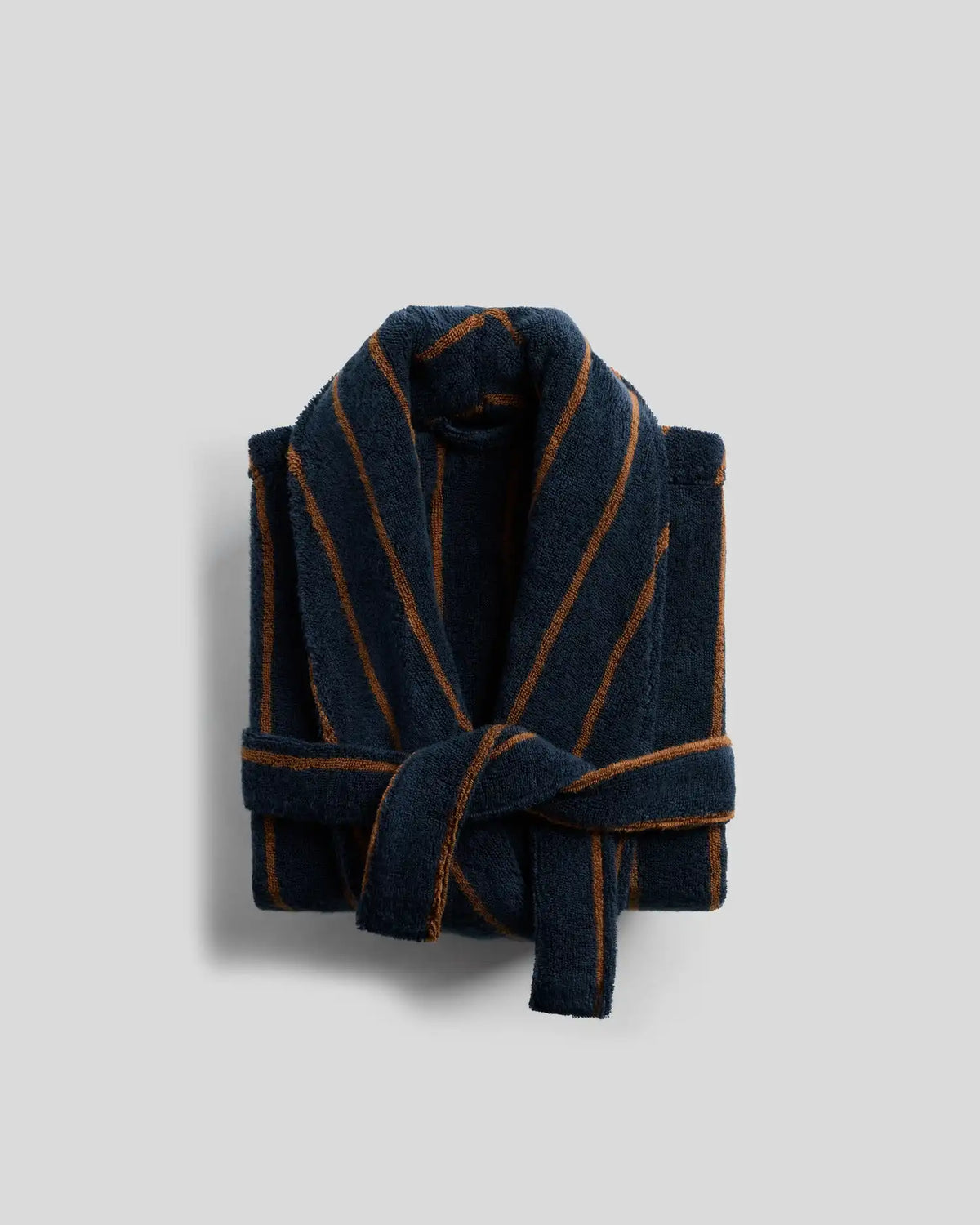 Turkish Cotton Stripe Robe (Ink with Tobacco)