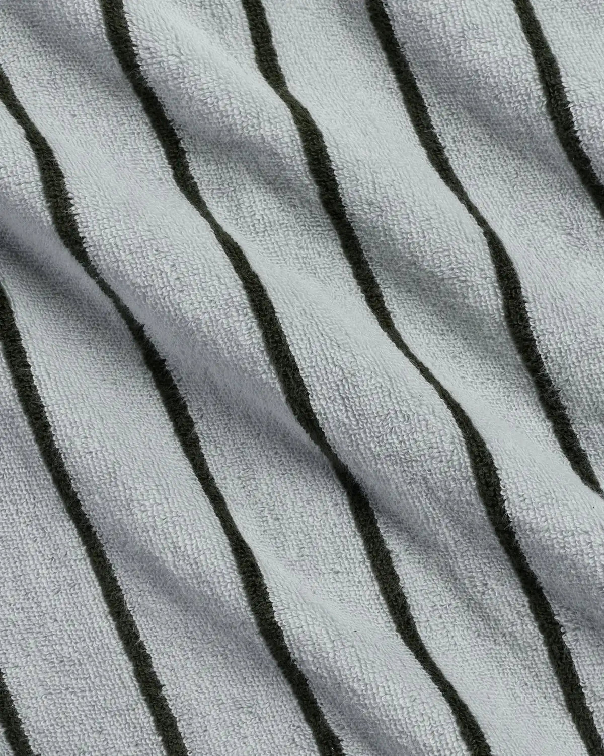 Turkish Cotton Stripe Robe (Sky with Evergreen)