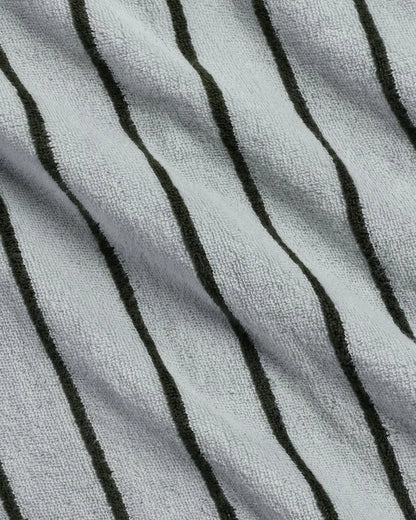Turkish Cotton Stripe Robe (Sky with Evergreen)