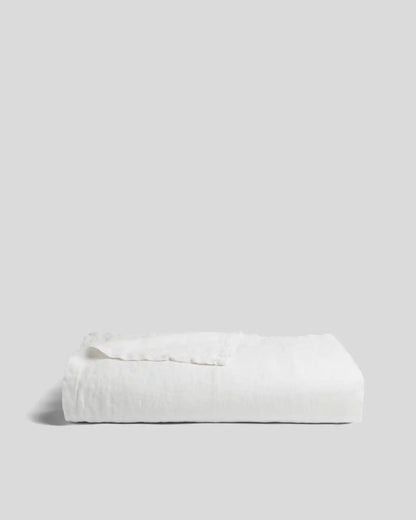 Vintage Linen Bed Blanket (Antique White)