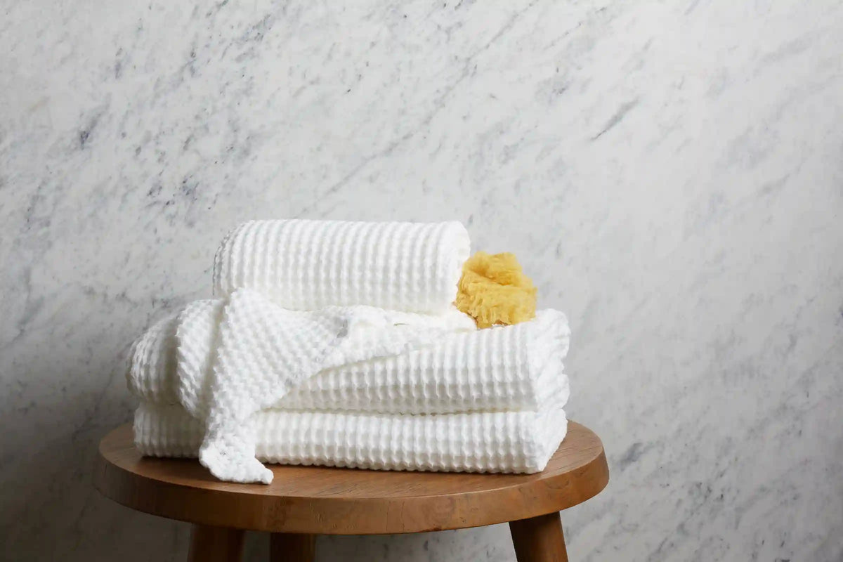 6+6 Waffle Bath Bundle - White